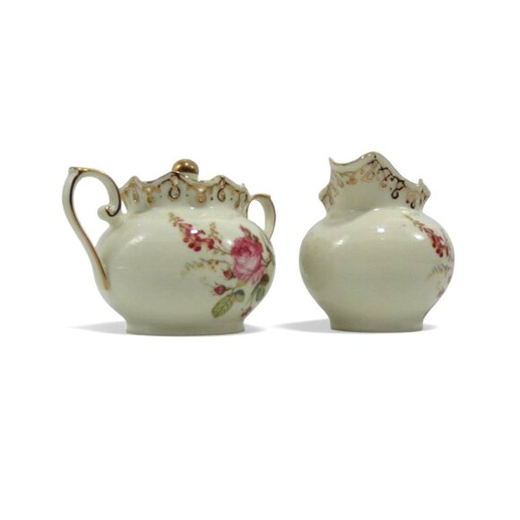 ROYAL ELFREDA Ceramic Creamer And Sugar Bowl Set Blushing Beauty Vintage - Picture 2 of 9